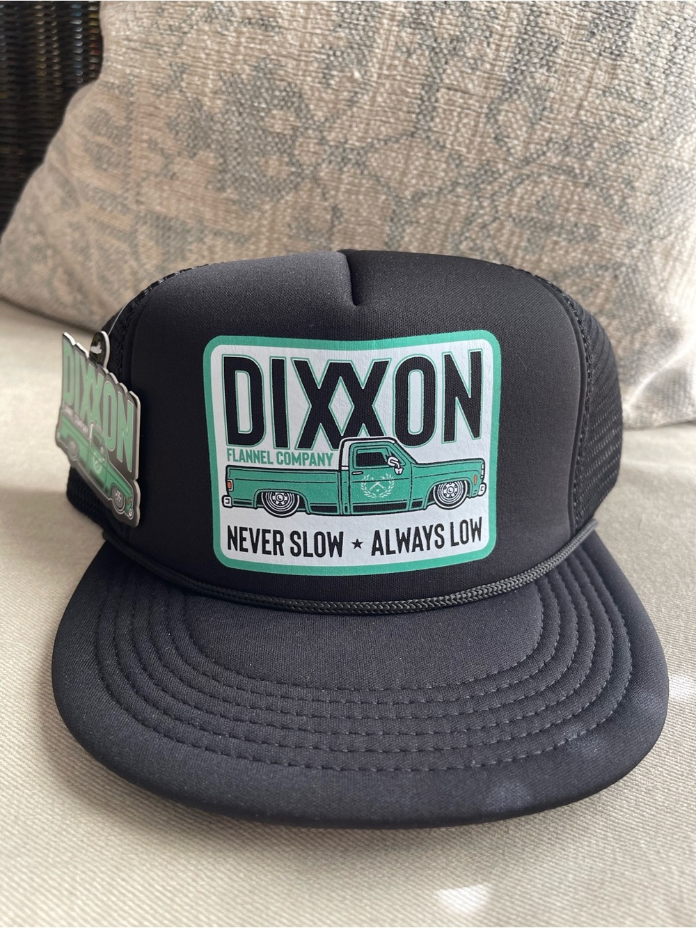DIXXON Black & Teal Patch Trucker Hat